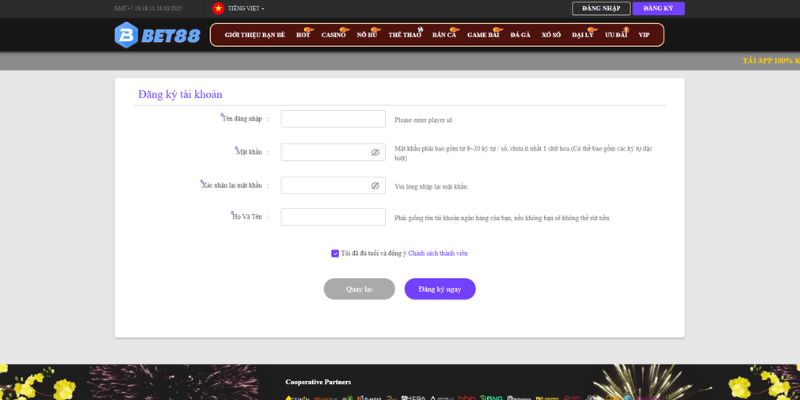 Đăng ký Bet88 là quy trình tham gia cá cược
